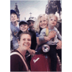 Family photo on a vespa